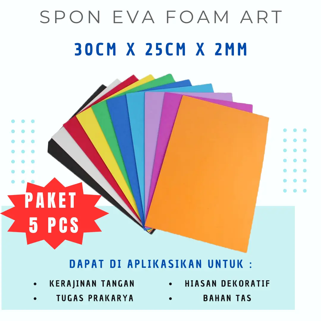 5pcs Busa Spon Ati 2mm varian warna / Eva spon | Spon eva | Eva foam Craft