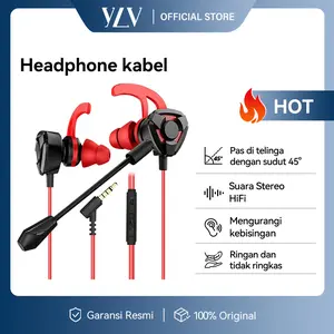 YLV Headset Gaming Earphone Hedset Bass 360° Musik In-ear 3.5mm dengan Mikrofon Handfree Henset untuk Gaming - Handsfree