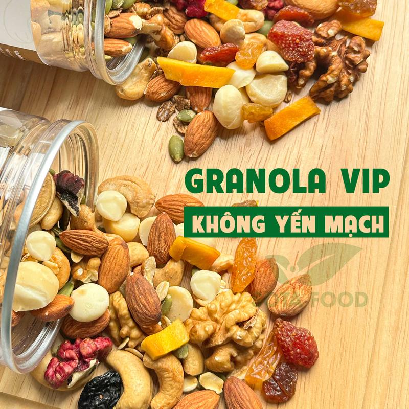 GRANOLA KHÔNG YẾN MẠCH ăn kiêng, ăn sáng, eat clean hộp 500g Food Hạt Ngũ Cốc Thức Ăn