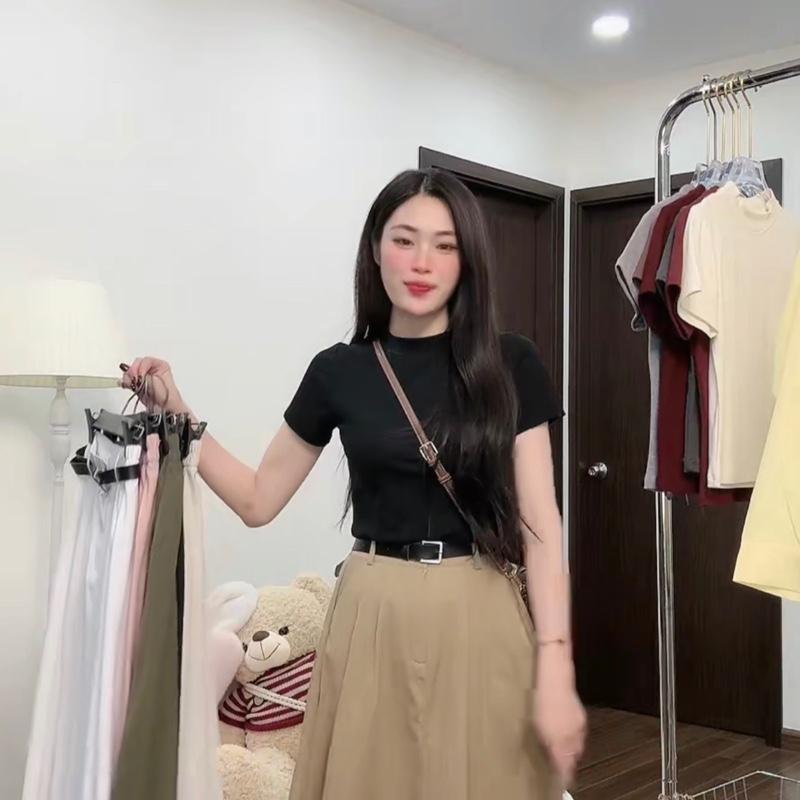 Xả Kho Chân váy Kaki xếp ly túi chéo dáng dài 80cm . Không Tặng kèm đai