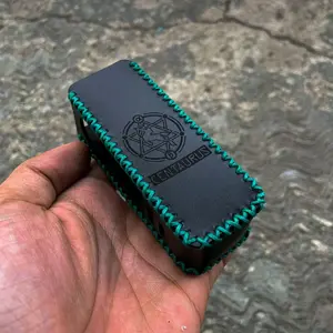 PREMIUM || Sleeve Case Centa M100 Kulit Hitam Polos Logo Benang Tosca