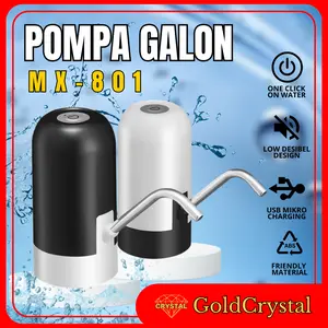 SIVITECH Pompa Galon Elektrik Smart Pumping Rechargeable Dispenser Water Listrik Kabel Merah Stainless Air Pengganti Dispenser Selang Silikon Food Grade Isi Ulang USB Lampu LED