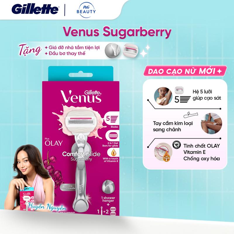  Dao cạo Nữ GILLETTE Venus Comfortglide Sugarberry Hộp 1 Cán Dao Và 2 Lưỡi 