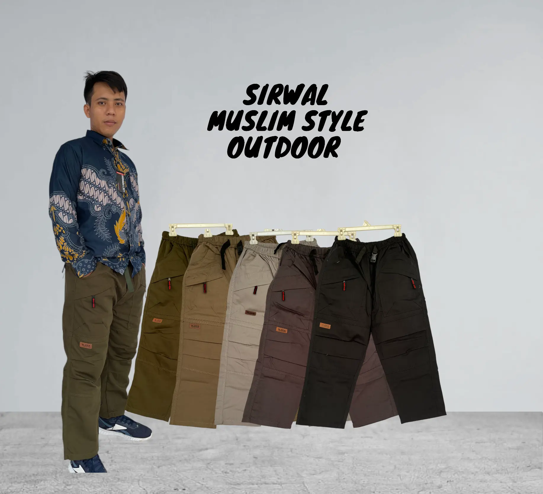 SS CELANA SIRWAL PANGSI OUTDORR KATUN Panjang Pria Combed Outdoor Stretch Slimfit Chino Casual Hitam Nyaman Formal Pensil