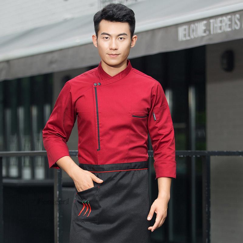 Áo Khoác Áo Khoác Đầu Bếp Cổ Điển Fasuprich, Đồng Phục, Dài Tay, Thích Hợp Cho Khách Sạn Và Nhà Bếp, Trang Phục, M, Quần Áo Làm Việc Màu Trắng, CSF2023 4