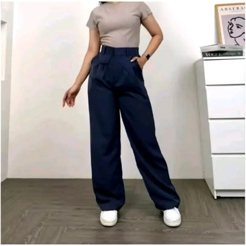 ORO PANTS - Loose Pants Trouser Wanita - Celana Anti Kusut - Celana Kulot Wanita Panjang Casual 5