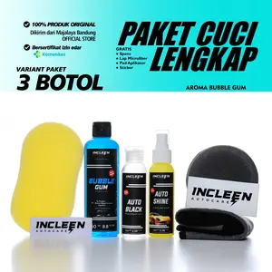 Terlaris No. 1 | PAKET CUCI LENGKAP PENGKILAP PEMBERSIH PERAWATAN KENDARAAN 3 BOTOL by INCLEEN AUTO CARE