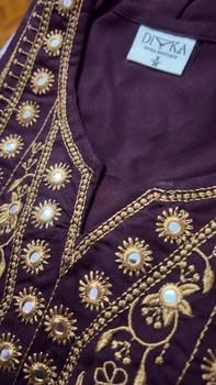 Product Review of DIVKA Gold Embroidery Short Kurti/Casual Wear Cotton A1 Liebe Lembut Dresses Lengan from 𝓓**🪬 0