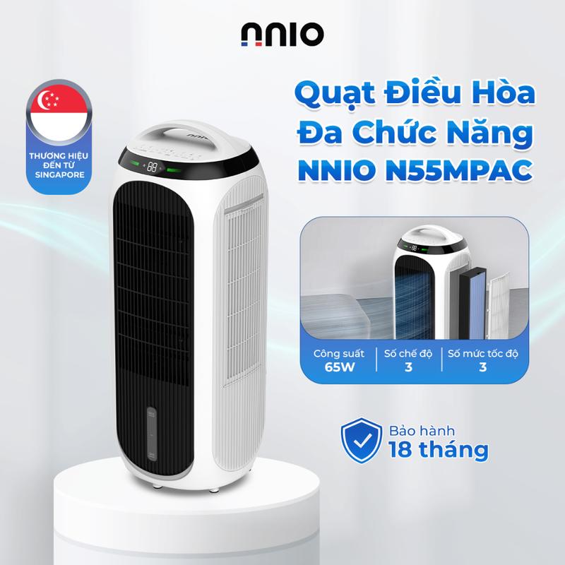 Quạt Điều Hòa Đa Năng NNIO AIRPRO N55MPAC 65W, Bình Nước 5.5L, Lọc HEPA 13, Gió 4m³/Phút, CADR 160m³/h