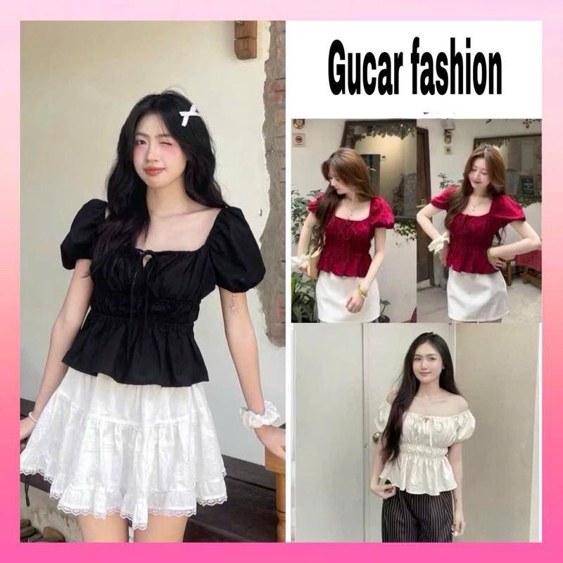 MẪU MỚI Áo Babydoll Hàn Quốc -Tay Bồng Xinh Xắn Dễ Thương