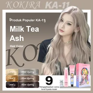 KOKIRA Milk Tea Ash-11 hair color 200ml+Hair care essential oil cat rambut pewarna rambut warna rambut tanpa bleaching multicolor sisir cat rambut set pewarna rambut tanpa bleaching penghitam rambut uban semir rambut pria
