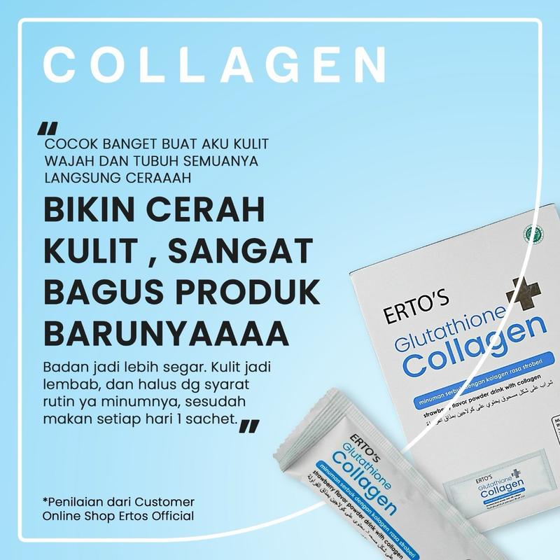 Erto's Glutathione Collagen Drink / Minuman Kolagen / Kolagen Ikan / Kolagen Alami / Glowing / Brightening / Untuk Semua Jenis Kulit / Collagen Drink / Minuman Collagen Rasa Strawberry / Whitening Booster Fish 2