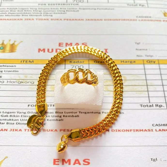 Gelang cincin berlapis emas muda free surat dari toko