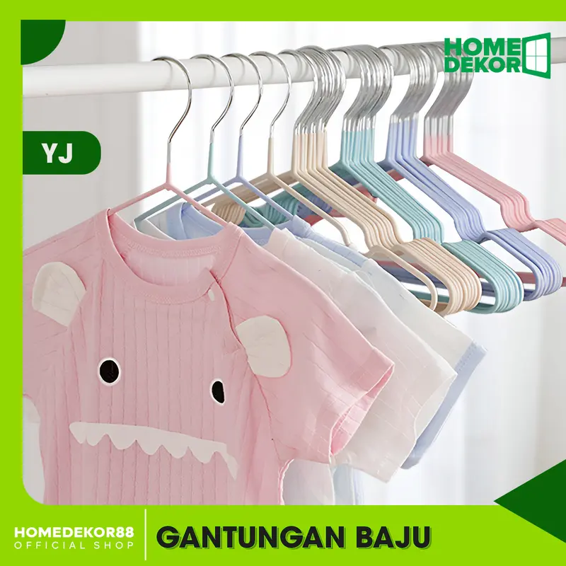 HOMEDEKOR - Hanger Baju Stenlis 1 PAKET ISI 10PCS Hanger Anti Karat Ukuran Besar / Kecil 5