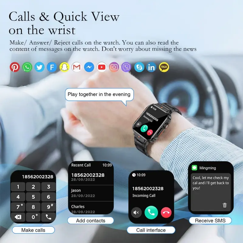 LIGE 2025 Jam Tangan Pintar Baru untuk Pria Panggilan Bluetooth Monitor Kesehatan Dengan Senter 100+ Mode Olahraga Smart Watch 1