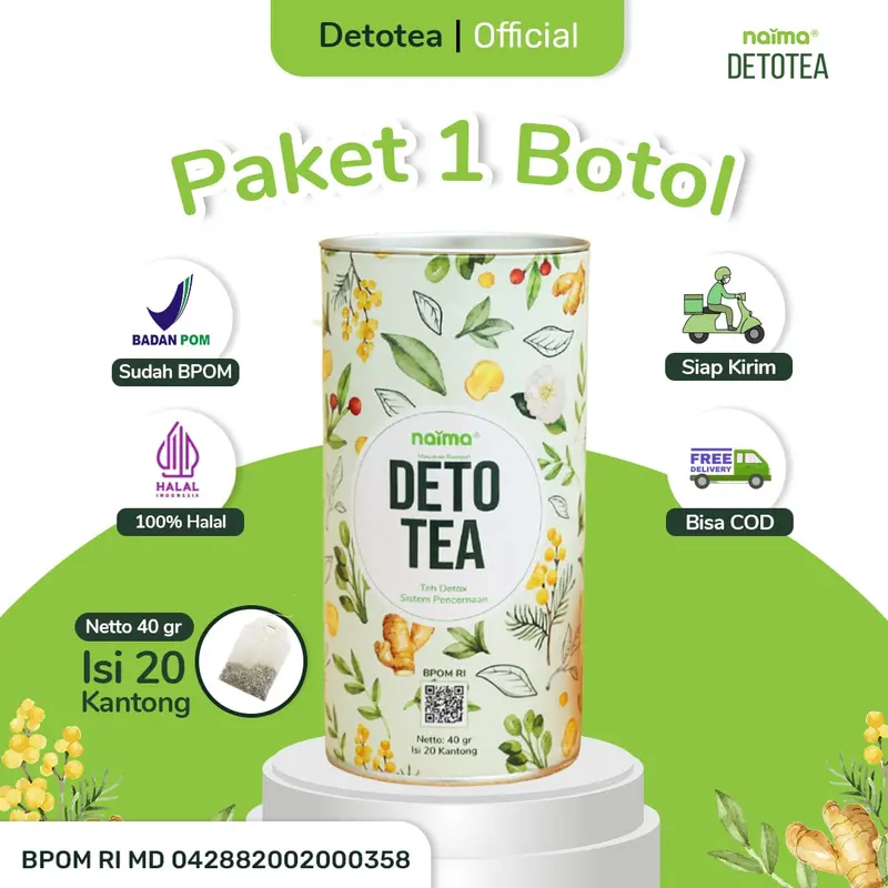[Detotea] Teh Rempah Herbal Jahe Teh Hijau Daun Kelor Alami 0