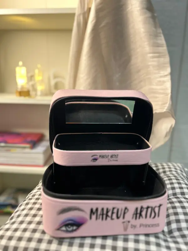 Custom Nama pouch makeup basic Tingkat / tas kosmetik/ makeup box 2