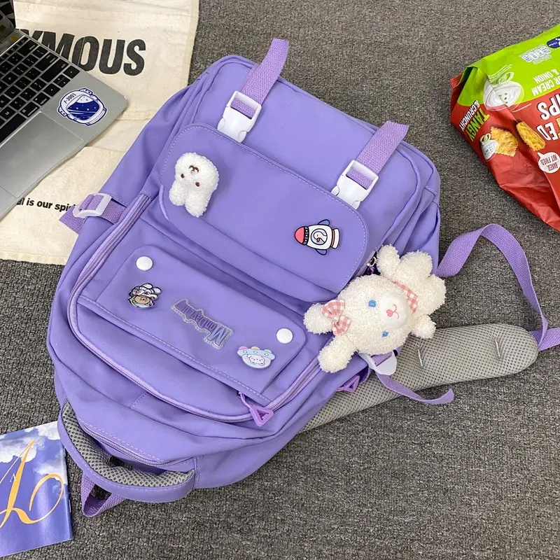 TAS ANAK SEKOLAH PEREMPUAN SD SMP SMA TAS SEKOLAH ANAK CEWEK MODEL IMPORT  RANSEL FASHION REMAJA CUTE RANSEL REMAJA CANTIK GAYA SIMPLE  RANSEL WANITA SIMPLE BANYAK RUANG 2
