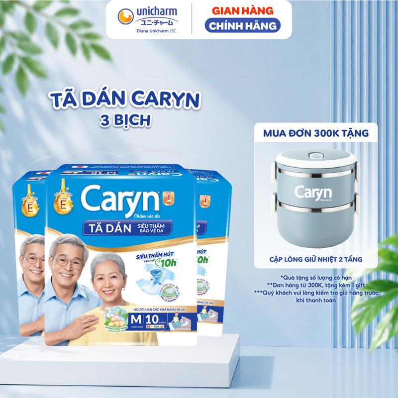 Combo 3 Tã Dán Người Lớn Caryn Siêu Thấm Size XL - Dành Cho Người Hạn Chế Khả…