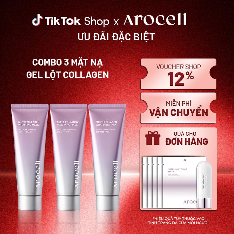   AROCELL  Combo 3 Hộp Mặt Nạ Lột Collagen SUPER COLLAGEN WRAPPING MASK 