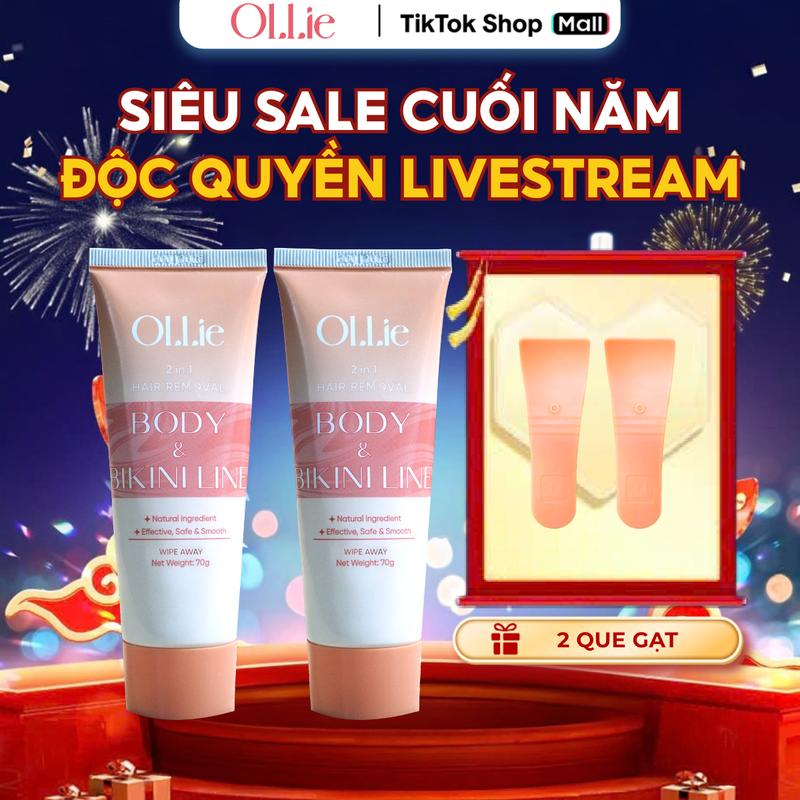   LẺ_KHÔNG DƯỠNG _KTL8021 COMBO 2 OLLIE Kem Tẩy Lông Body Nam Nữ - Kem tẩy lông nách dành cho mọi loại da tay long kem tây tẩy lông mẹ bầu 