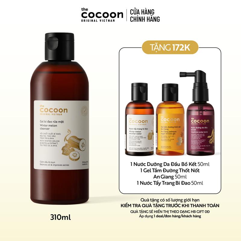 Bigsize - Gel bí đao rửa mặt Cocoon giảm dầu & mụn 310ml