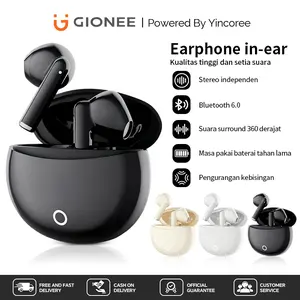 Yincoree J08 Pro TWS earphone bluetooth With Mic Touch Sound Bluetooth 6.0 In-Ear Wireless Headphones Noise cancelling HiFi Stereo Muisk Earphone Peredam Kebisingan Suara HD Quality TWS Sport Gaming Earbud