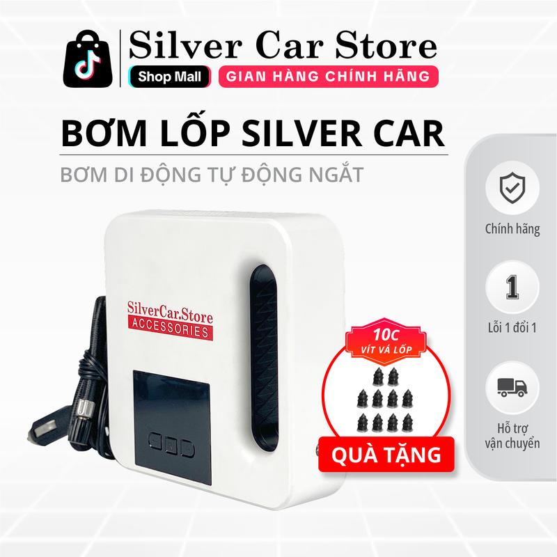 Bơm Lốp Xe Ô Tô 12V-5A Cắm Tẩu, Chế Độ Tự Ngắt Cao Cấp SilverCar.Store -Bảo Hành 12 Tháng