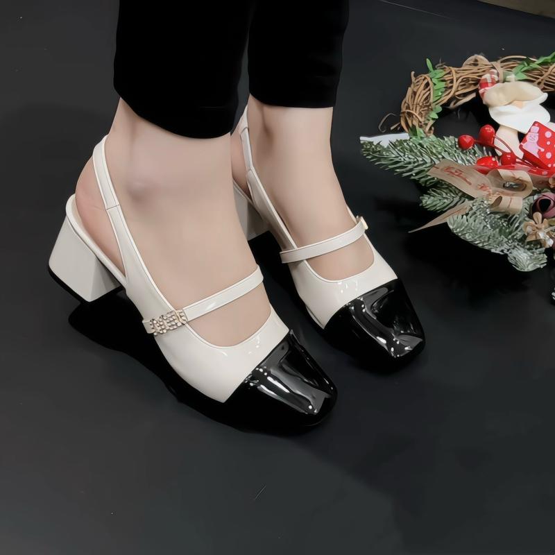 Giày Dép Sandal Nữ Mũi Vuông trẻ trung gót 5cm 5P mềm êm Xưởng Giày Bánh Bèo mã SandalMin shoes DéP