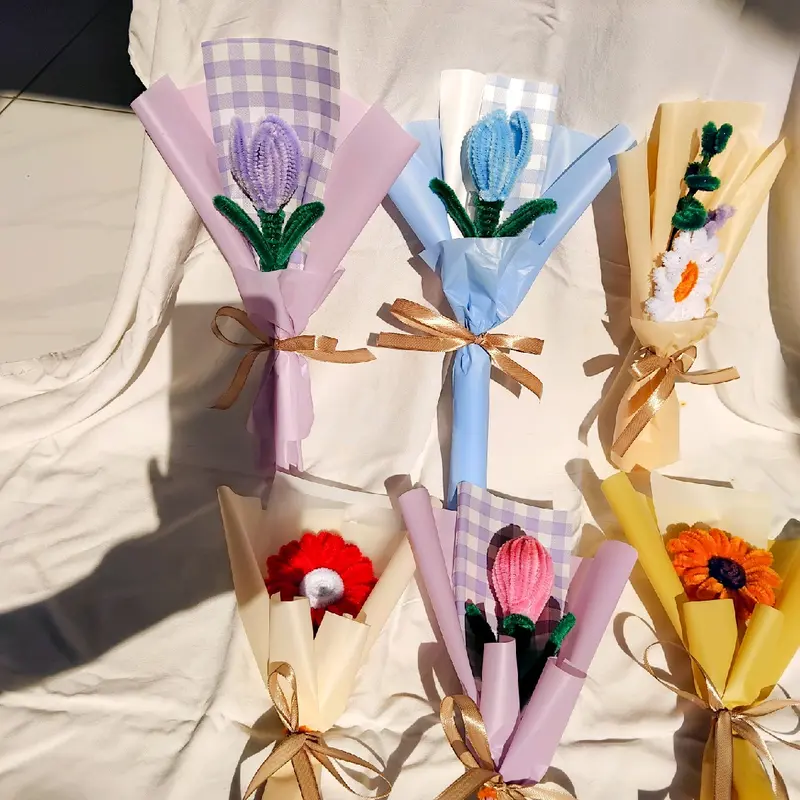 Buket Kawat Bulu/Buket Bunga Kawat Bulu/Buket Bunga Tulip/Buket Bunga Sunflower 2