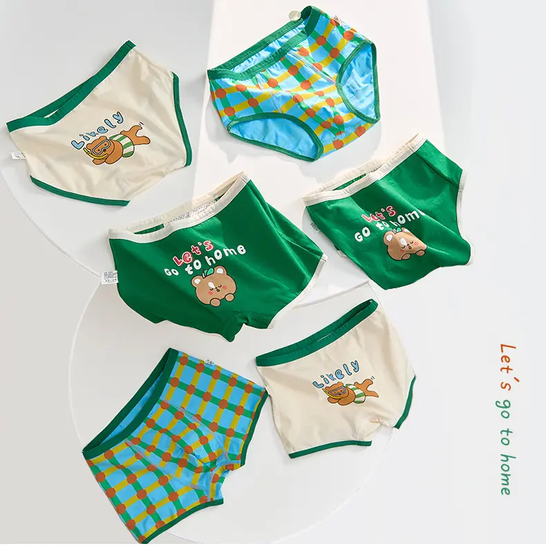 4 mảnh đồ lót trẻ em, quần đùi boxer bé trai, quần đùi tam giác bé trai, quần đùi boxer học sinh, đồ lót trẻ sơ sinh, bông tinh khiết