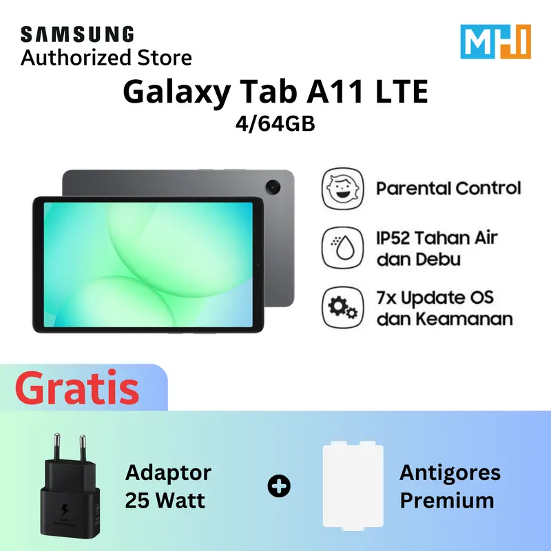 Samsung Galaxy Tab A11 4/64GB dan Tab A11 Plus 6/128GB, Original, Garansi Resmi
