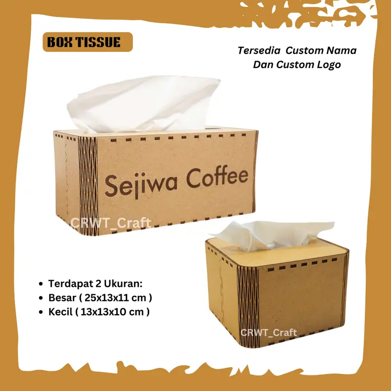 Box / Kotak Tissue  Elegan kayu ( Custom Nama) 0