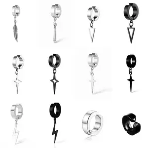 Anting Jepit UNISEKS Korean Style Anting Gaya Hip Hop Tanpa Tindik