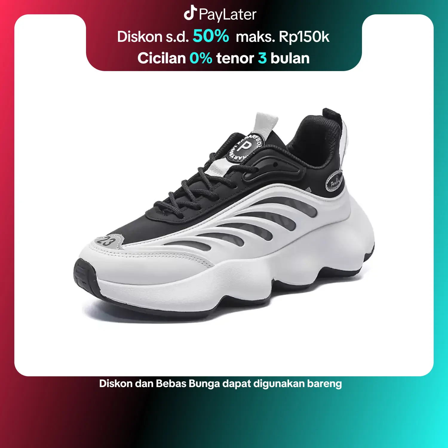 PANARYBODY Sepatu cowok Style Starboy pria sneakers karet kasual shoes hitam sport casual kekinian Hak Tinggi Olahraga Running QN237