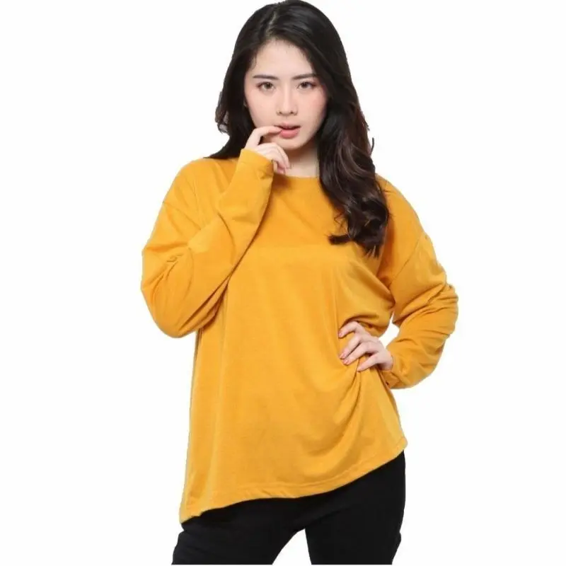 Kaos Lengan Panjang Baju Polos Semi 30S Cotton Combed Lengan Panjang Premium - KAOS O-NECK PRIA WANITA - BAJU POLOS UNISEX 5