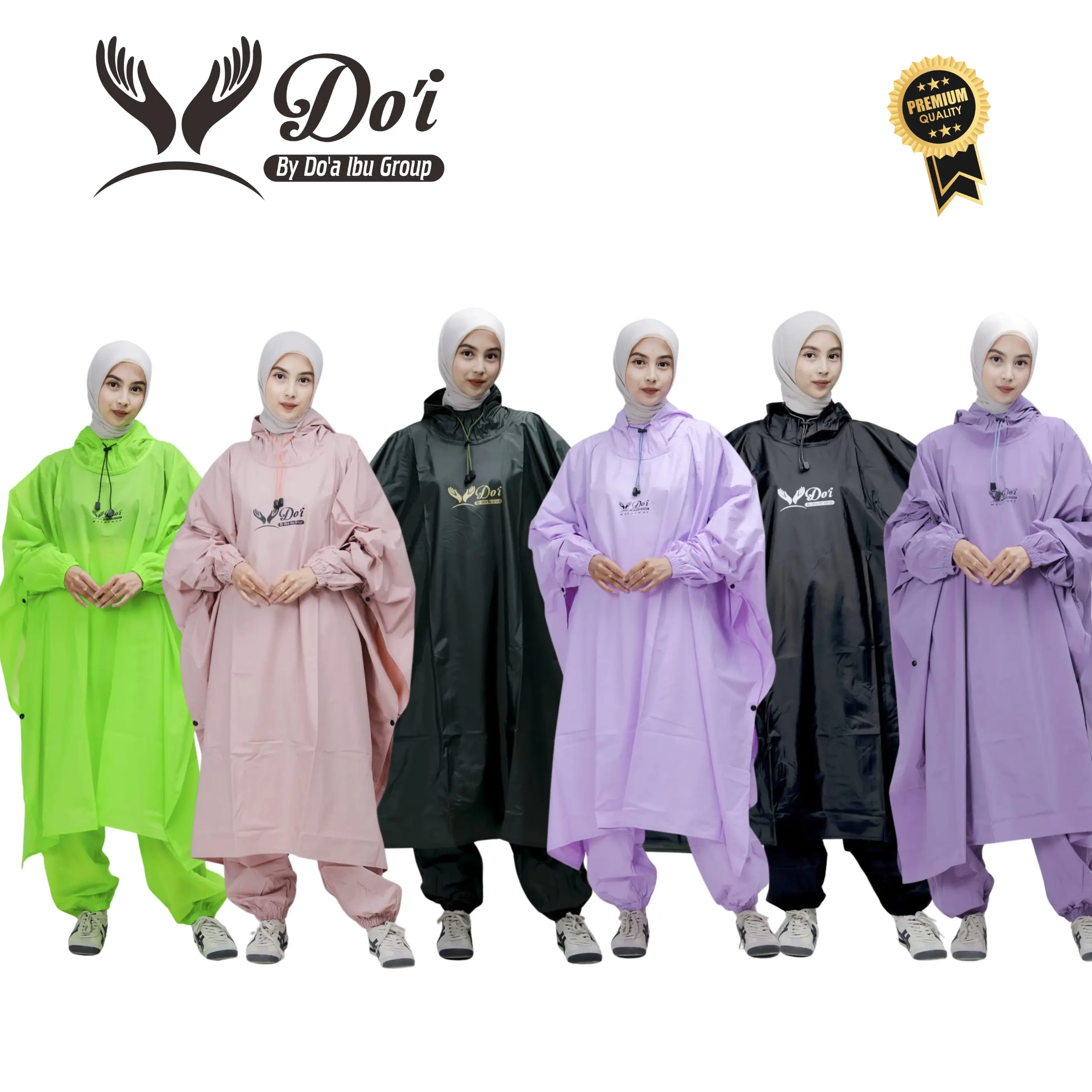 JAS HUJAN PONCO KELELAWAR + CELANA | Pria dan Wanita | ALL Size | Premium, Bahan Tebal, Anti Rembes, Kuat Tahan Lama Dari DOI RAINCOAT