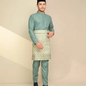 COD 1 PAKET STELAN LENGKAP BAJU+CELANA+SARUNG SONGKET/PAKAIAN BAJU MELAYU TELUK BELANGA CEKAK MUSANG/PAKAIAN KURUNG MELAYU BERBAHAN BALOTELLI PREMIUM