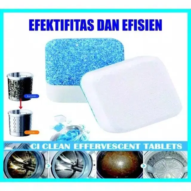 Paket  TABLET PEMBERSIH MESIN CUCI deep cleaning semua jenis mesin cuci 2