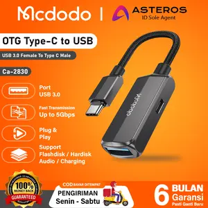 MCDODO Adapter OTG Type C to USB 3.0 5Gbps dengan Charging PD 60W