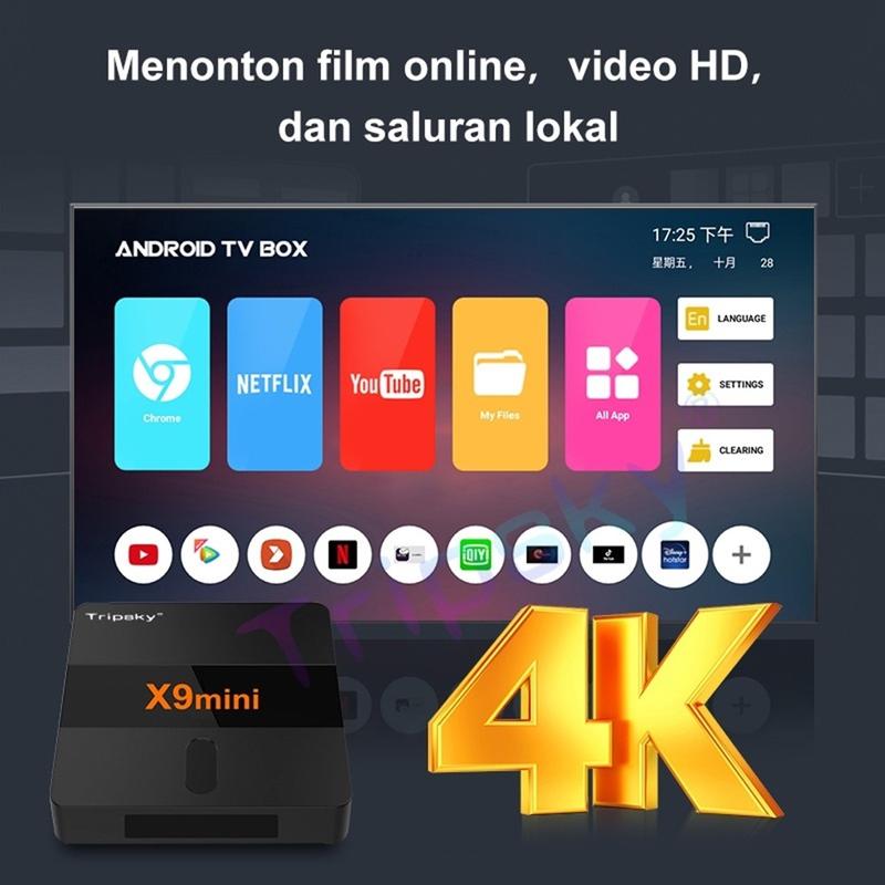 Product Introduction of STB Android 9 Smart TV Box Android X9 Mini Voice Remote Ram 2GB Rom 16GB 2/16 Unlock Full Channel TV Iflix Tanpa Bayar Bulanan GRATIS Amlogic S905W Quad Core Bluetooth 106