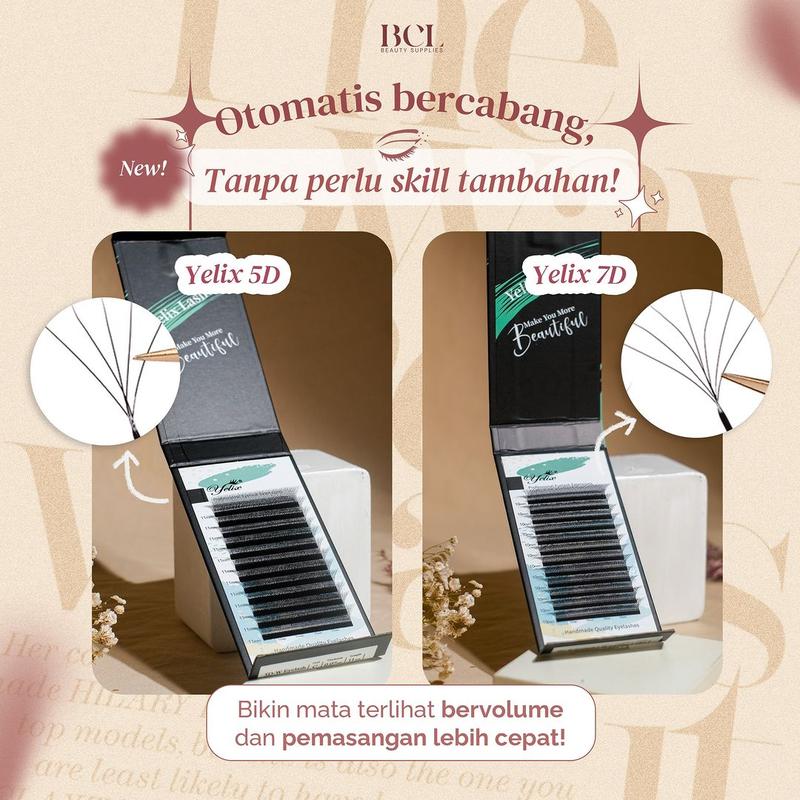Yelix 0.07 5D-W Shaped Auto Fan Eyelash Extension Black 2