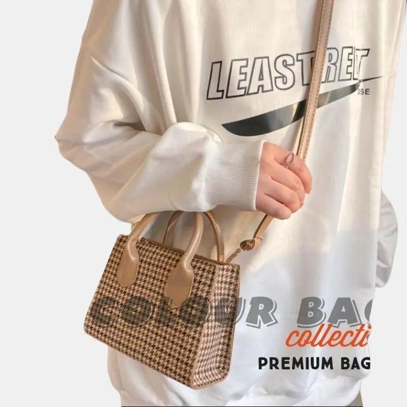 Tas Selempang Slingbag dan Handbag Wanita Terbaru Kekinian Kulit PU Kanvas Hitam 0