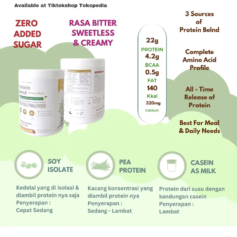 Bubuk Tinggi Protein Infinity 500 Gram - 13 Serving Varian Protein & Whey Blend susu 6