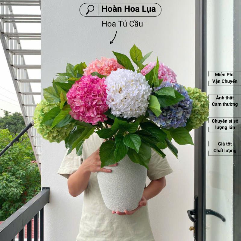  1 Bông Hoa Tú Cầu Lụa  Nhân Tạo  Size to 20cm Hoa Tú Cầu Trang Trí Nhà Cửa Hoa Giả Trang Trí Nhiều Không Gian_Hoàn Hoa Lụa  Decor Phòng 