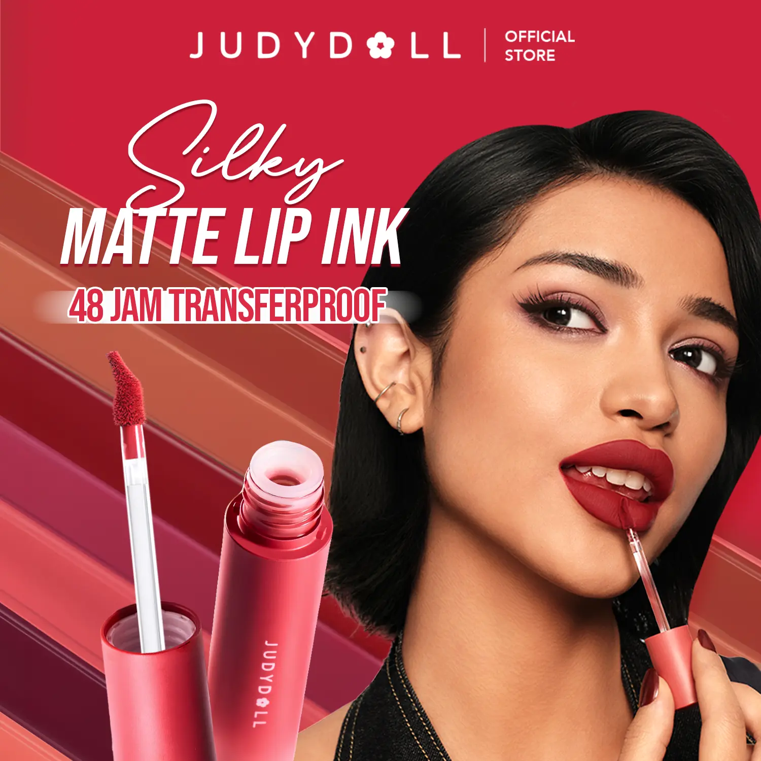 [NEW LAUNCH] Silky Matte Lip Ink, Lip Matte tahan lama hingga 48 Jam, transferproof, foodproof, dan waterproof. Nyaman digunakan dan cover bibir gelap