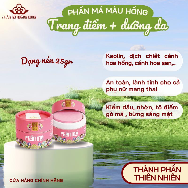 Phấn Má Hồng Dạng Nén Kaolin Cùi Dừa Hoa Hồng Sen Phấn Nụ Hoàng Cung Việt Nam 25g - Cosmetic