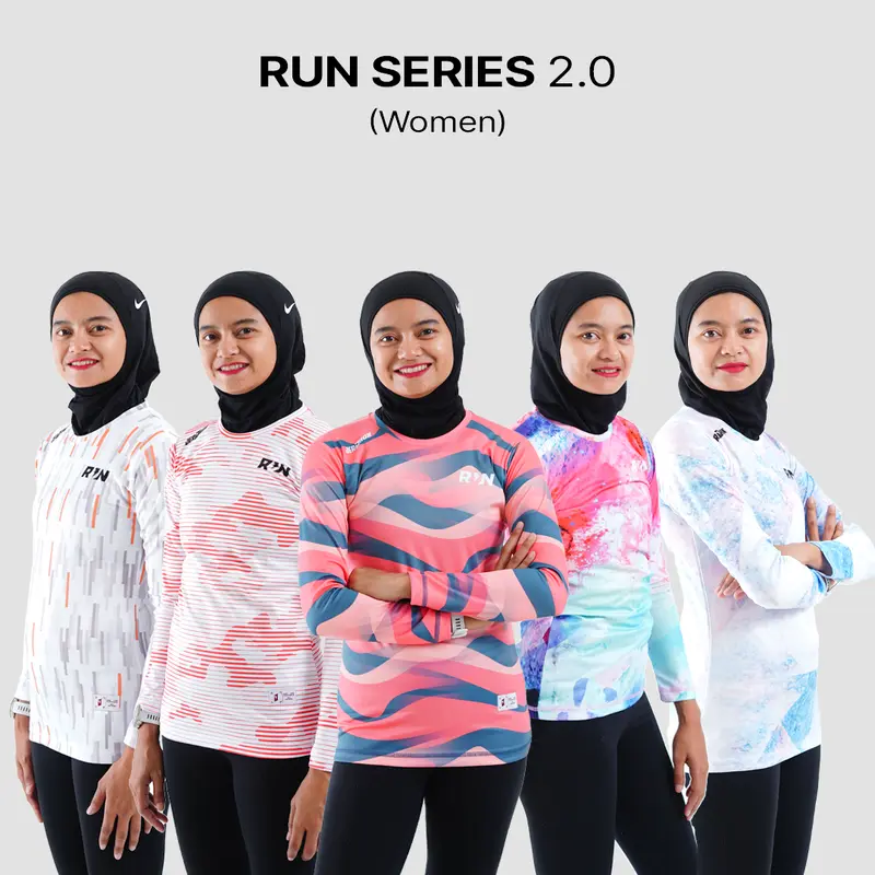 Jerjhon Jersey Lari Women Slimfit - Run Series Fun Flow 2.0 pelindung sinar uv Wanita Panjang 0