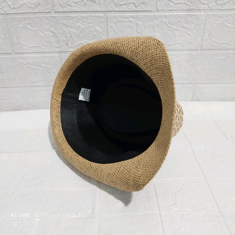 Topi fedora jazz motif corak dan bel Lis hitam cocok buat pria dan wanita import 5