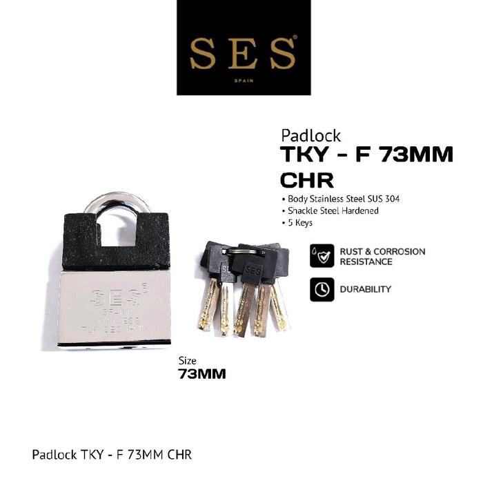Gambar Gembok - Padlock SES TKY - F 73mm Chrome dari SES Official Store Kota Administrasi Jakarta Utara Tokopedia